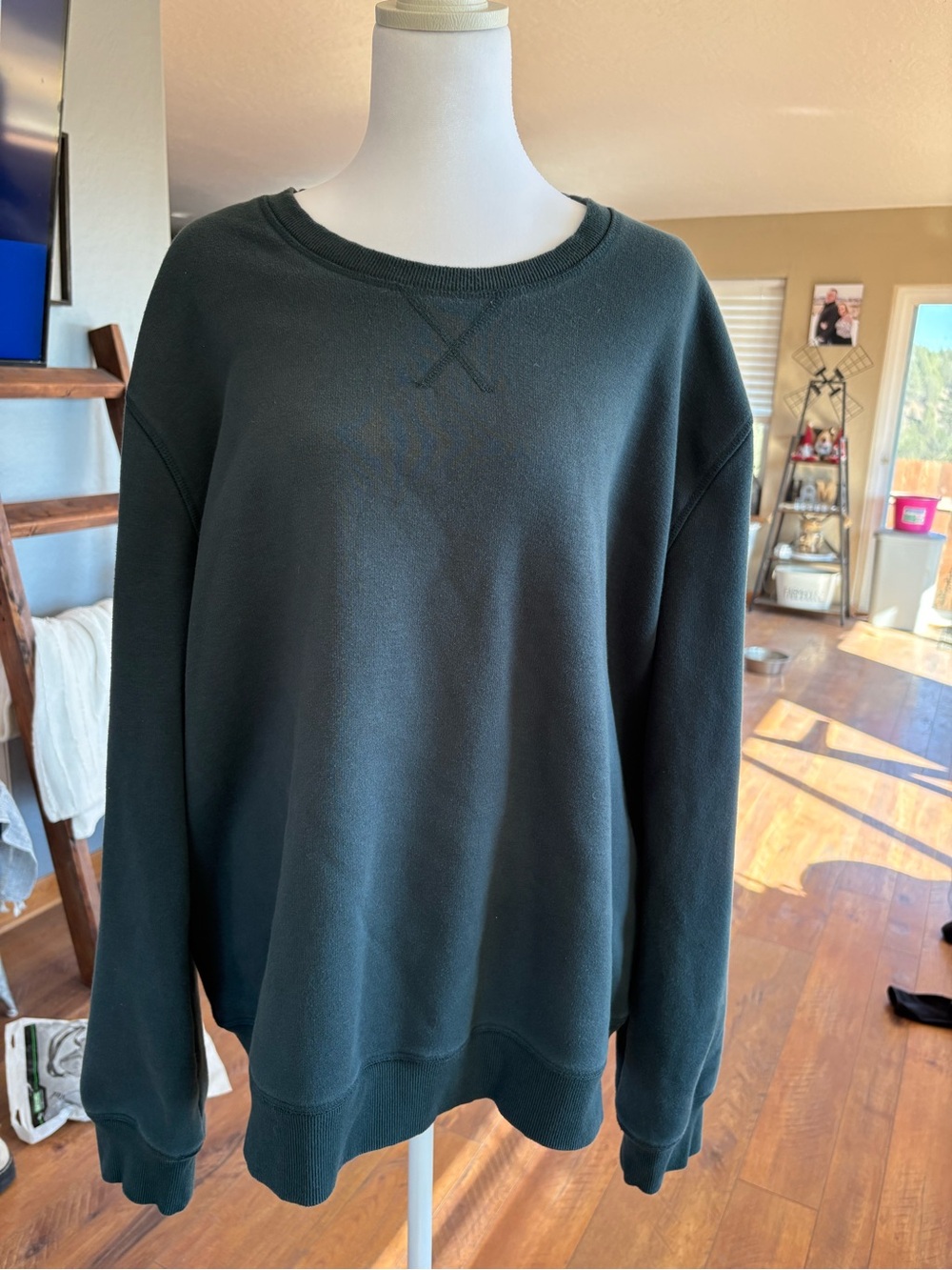 Eddie Bauer dark green Fleece-Lined Crewneck Sweatshirt